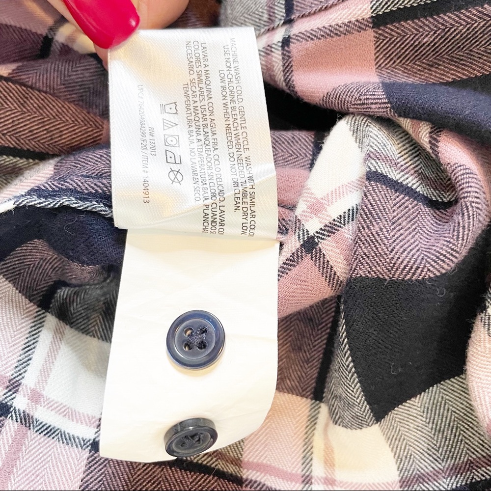 Orvis Black & Pink Plaid Flannel Shirt (M) - Picture 7 of 8